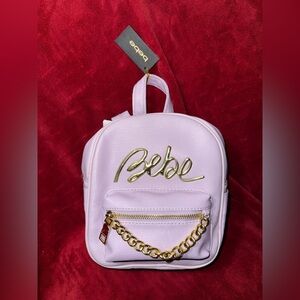 Bebe Gianna Lavender Mini Backpack with Gold Accents- NWT